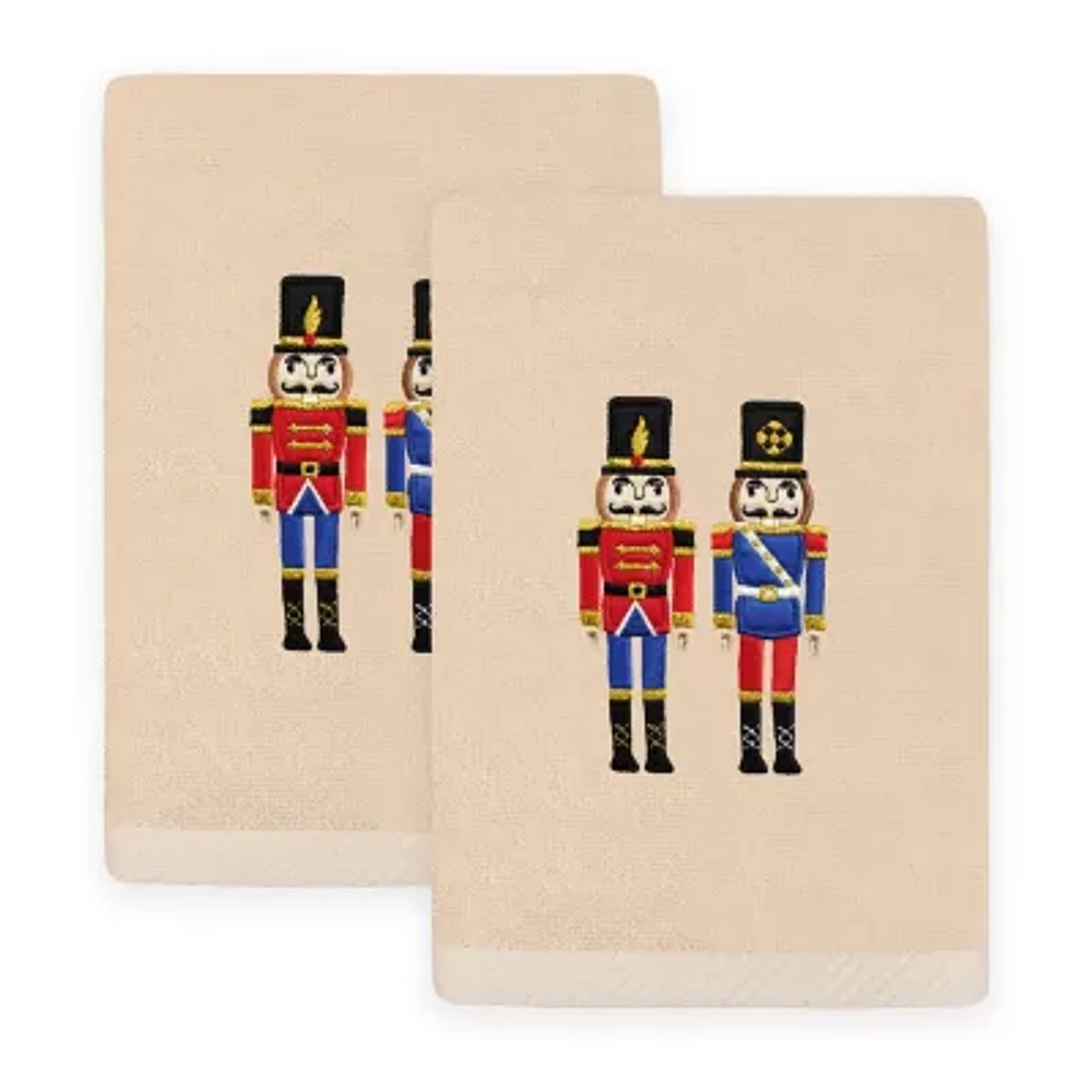 Linum Home Textiles Nutcrackers Embroidered 2-pc. Hand Towels