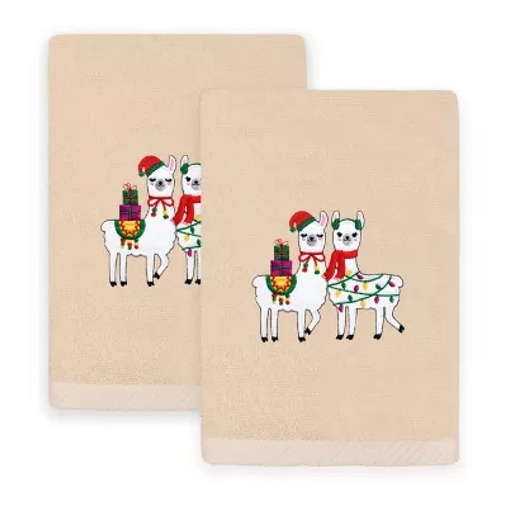 Linum Home Textiles Llamas Embroidered 2-pc. Hand Towels