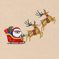 Linum Home Textiles Santas Sled Embroidered 2-pc. Hand Towels