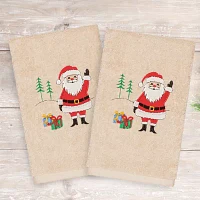 Linum Home Textiles Xmas Santa Waving 2-pc. Hand Towels