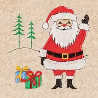 Linum Home Textiles Xmas Santa Waving 2-pc. Hand Towels