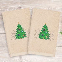 Linum Home Textiles Xmas Three Trees 2-pc. Hand Towels