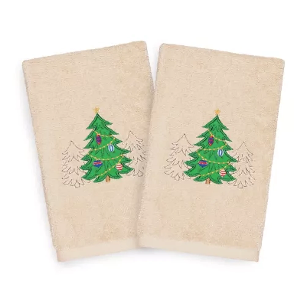 Linum Home Textiles Xmas Three Trees 2-pc. Hand Towels