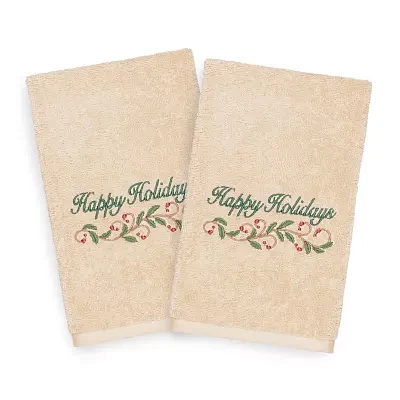 Linum Home Textiles Xmas Happy Holidays 2-pc. Hand Towels