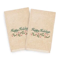 Linum Home Textiles Xmas Happy Holidays 2-pc. Hand Towels