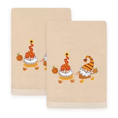 Linum Home Textiles Autumn Gnomes Embroidered 2-pc. Hand Towels