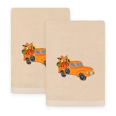 Linum Home Textiles Autumn Truck Embroidered 2-pc. Hand Towels