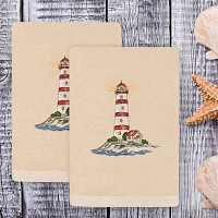 Linum Home Textiles Summer Lighthouse Embroidered 2-pc. Hand Towels