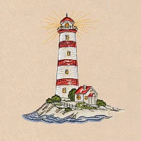 Linum Home Textiles Summer Lighthouse Embroidered 2-pc. Hand Towels