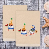 Linum Home Textiles Summer Gnomes Embroidered 2-pc. Hand Towels