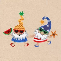 Linum Home Textiles Summer Gnomes Embroidered 2-pc. Hand Towels