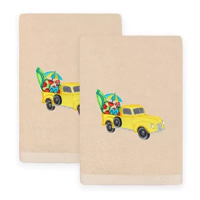 Linum Home Textiles Summer Truck Embroidered 2-pc. Hand Towels