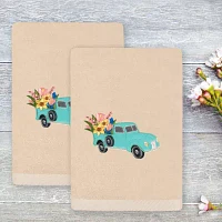 Linum Home Textiles Spring Truck Embroidered 2-pc. Hand Towels