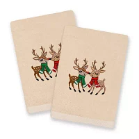 Linum Home Textiles Christmas Kisses Embroidered 2-pc. Hand Towels