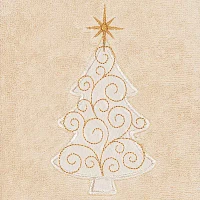 Linum Home Textiles Xmas Scroll Tree Embroidered 2-pc. Hand Towels