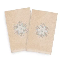 Linum Home Textiles Christmas Crystal Embroidered 2-pc. Hand Towels