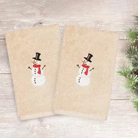 Linum Home Textiles Snowman Embroidered 2-pc. Hand Towels