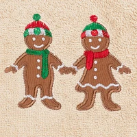 Linum Home Textiles Xmas Gingerbread Embroidered 2-pc. Hand Towels