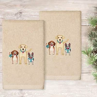 Linum Home Textiles Dogs Embroidered 2-pc. Hand Towels