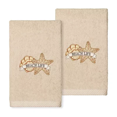 Linum Home Textiles Beach Life Embroidered 2-pc. Hand Towels