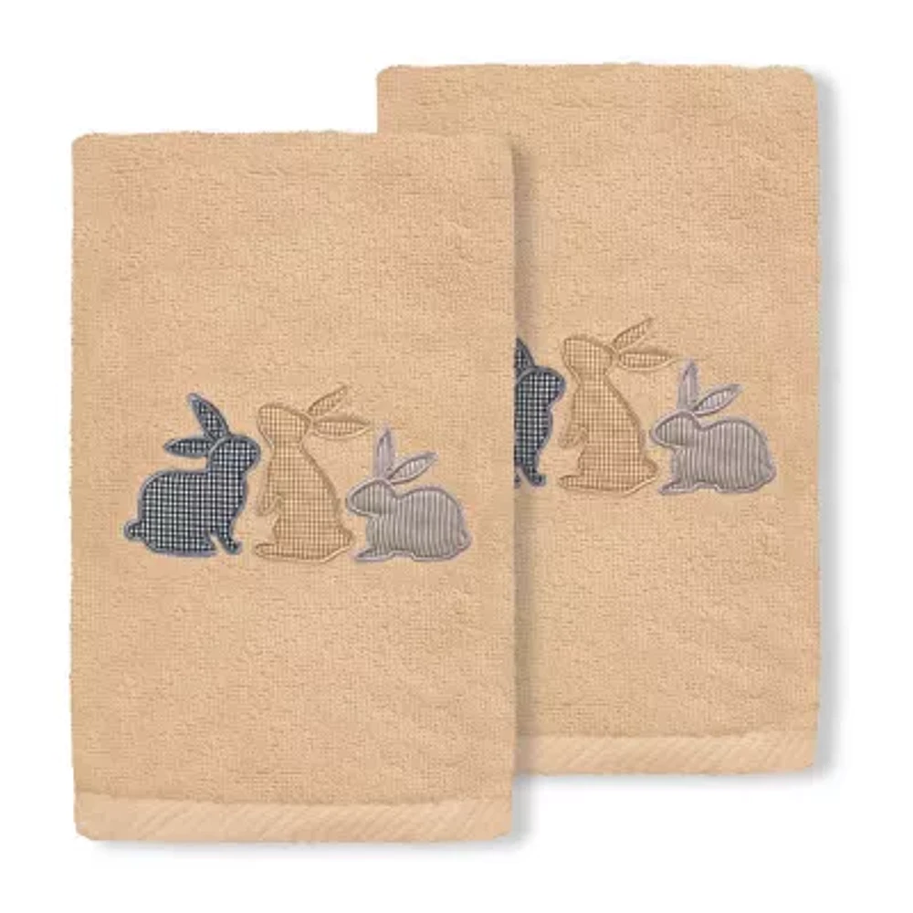 Linum Home Textiles Bunny Row Embroidered 2-pc. Hand Towels