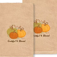 Linum Home Textiles Grateful  Blessed Embroidered 2-pc. Hand Towels