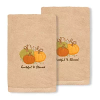 Linum Home Textiles Grateful  Blessed Embroidered 2-pc. Hand Towels