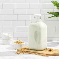 Joyjolt Glass Milk Bottles With Silicone Pour Lid Beverage Dispenser