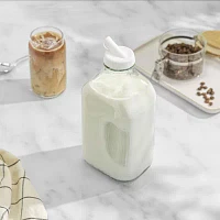 Joyjolt Glass Milk Bottles With Silicone Pour Lid Beverage Dispenser