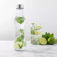 Joyjolt Fluted Glass Spring Water Bottle