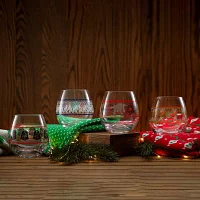 Joyjolt Star Wars Ugly Sweater Stemless Glass Drinkware Set