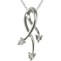 Diamond-Accent Dangling Pendant Necklace 10K White Gold