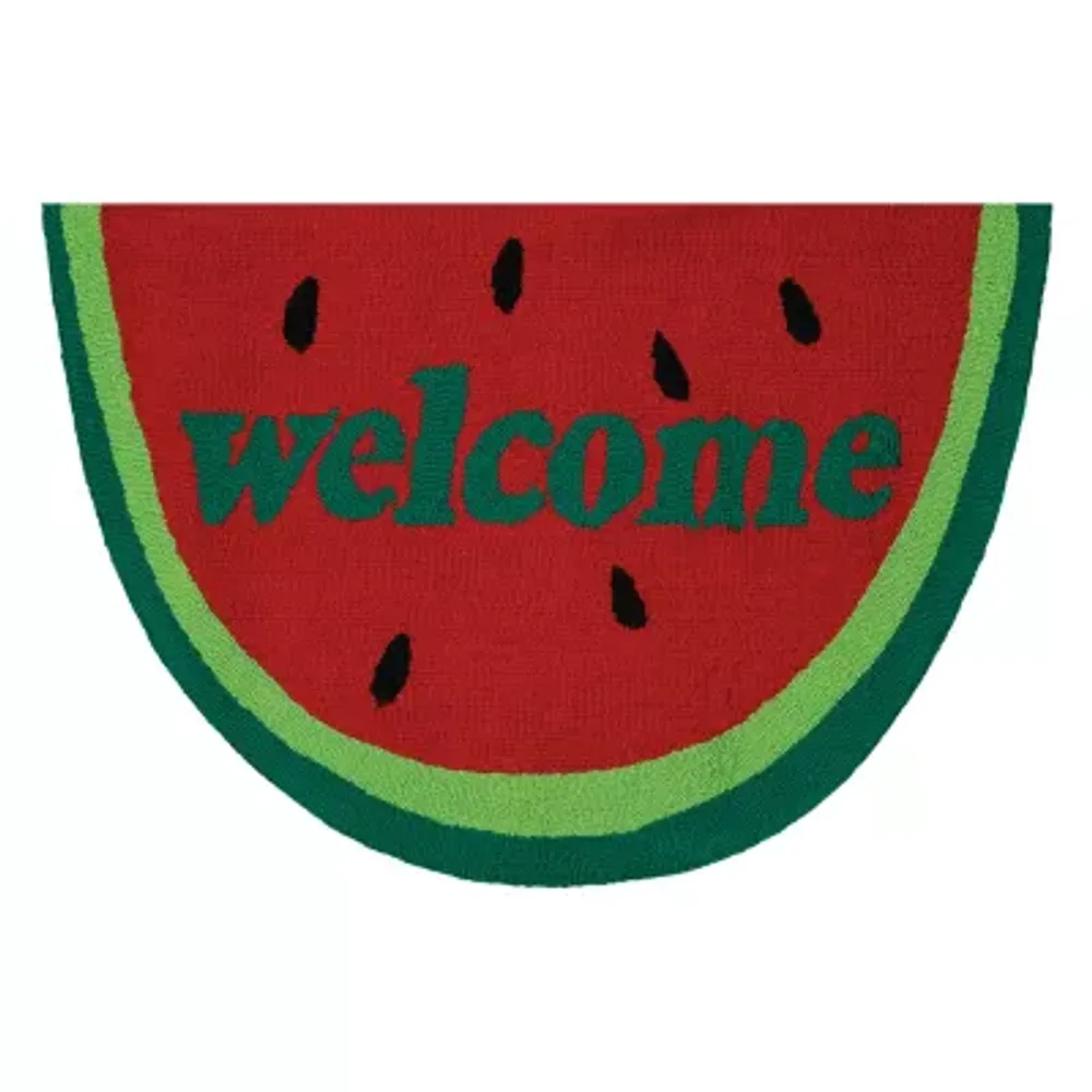 Couristan Watermelon Welcome Hooked Rectangular Rugs & Floor Coverings Indoor Outdoor Accent Rugs