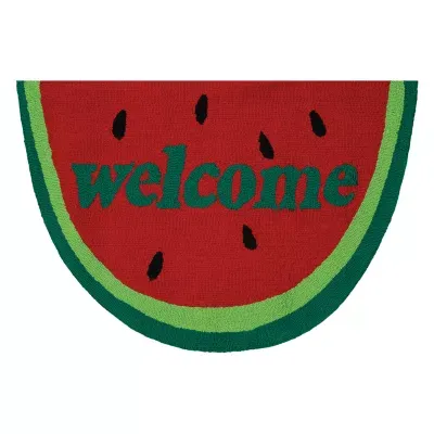 Couristan Watermelon Welcome Hooked Indoor Outdoor Rectangular Accent Rug