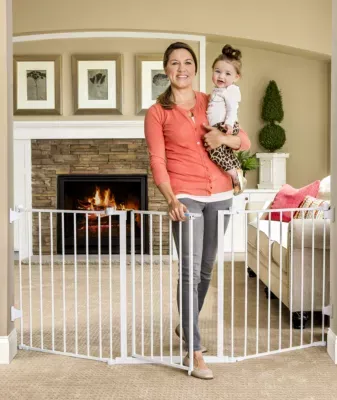 Regalo Flexi Gate Extra Wide Configurable Metal Walk-Through Gate