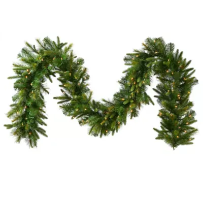 Vickerman 9' Cashmere Christmas Garland with 100 Warm White LED Lights