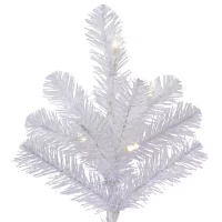  6.5' Prelit Crystal White Pine Slim Artificial Christmas Tree