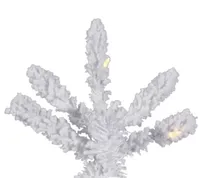 9' Prelit Flocked White Slim Christmas Tree