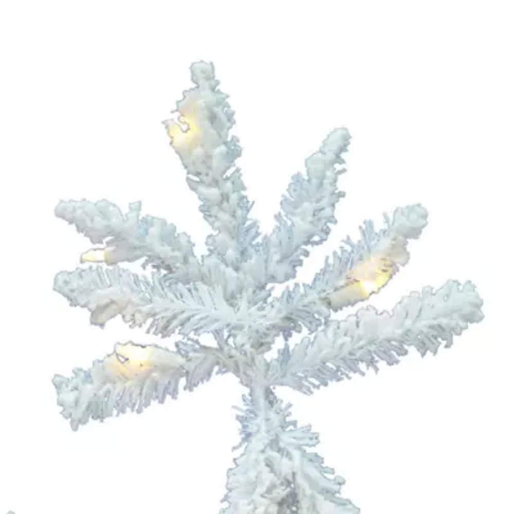 Vickerman 1/2 Foot Pre-Lit Flocked Christmas Tree