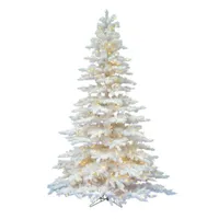 Vickerman 6 1/2 Foot Pre-Lit Flocked Christmas Tree