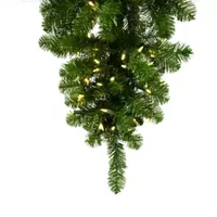 6' Prelit Upside Down Half Artificial Christmas Tree