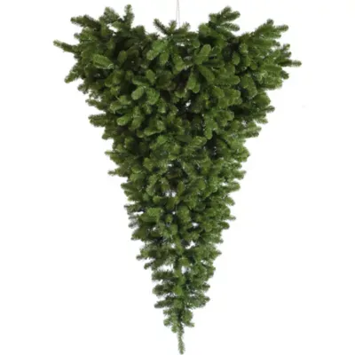 6' Prelit Upside Down Half Artificial Christmas Tree