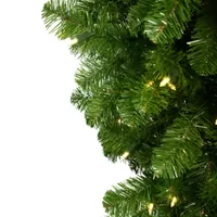 6' Prelit Upside Down Half Artificial Christmas Tree