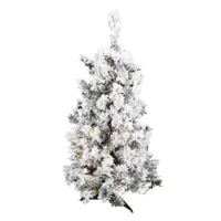 Vickerman 3 Foot Pre-Lit Flocked Christmas Tree