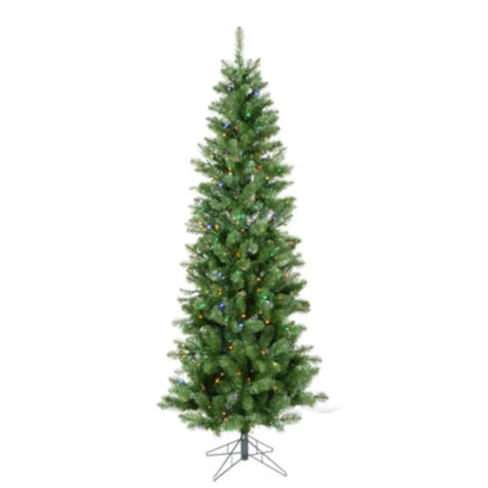  5.5' Prelit Pencil Pine Artificial Christmas Tree
