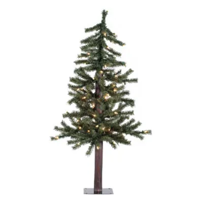  3' Prelit Natural Alpine Artificial Christmas Tree