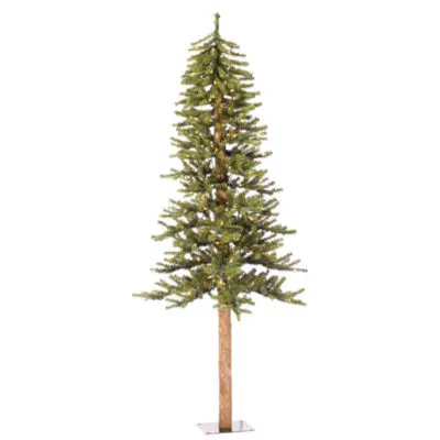 6' Prelit Natural Alpine Artificial Christmas Tree