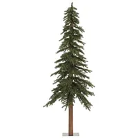 7' Multi-Colored Prelit Natural Alpine Artificial Christmas Tree