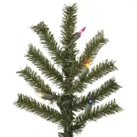 7' Multi-Colored Prelit Natural Alpine Artificial Christmas Tree