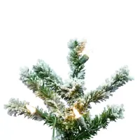 4' Flocked Prelit Alpine Christmas tree